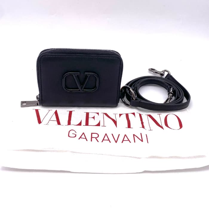 VALENTINO(ヴァレンティノ)Vロゴレザーチェーンウォレット☆SALE 人気☆VALENTINO Vロゴ シグネチャー チェーンウォレット レザー