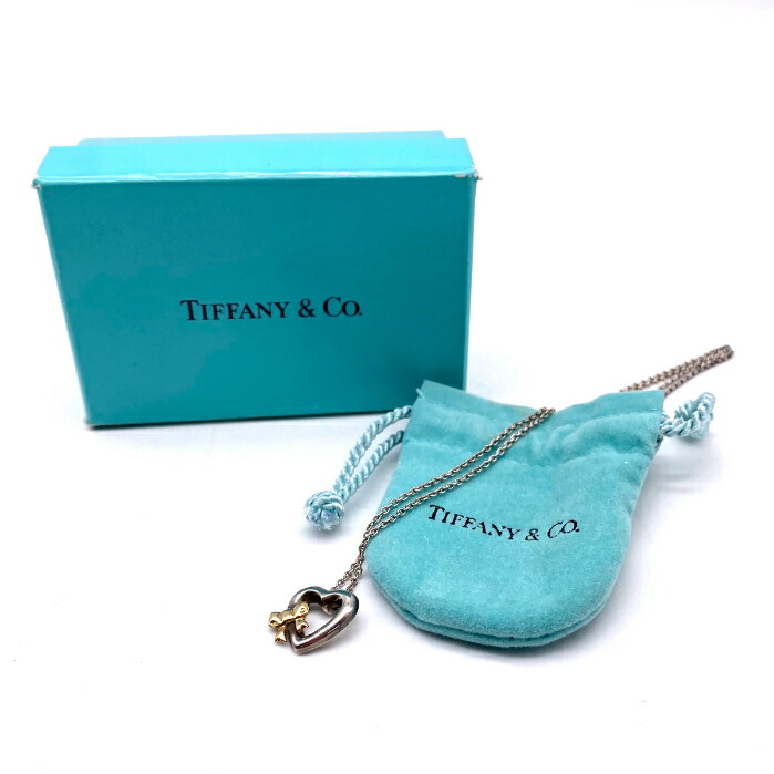 ティファニー リボン ハート ネックレス ペンダント K18/SV925 楽天市場】ティファニー ハートリボンネックレス・ペンダント/Sv925