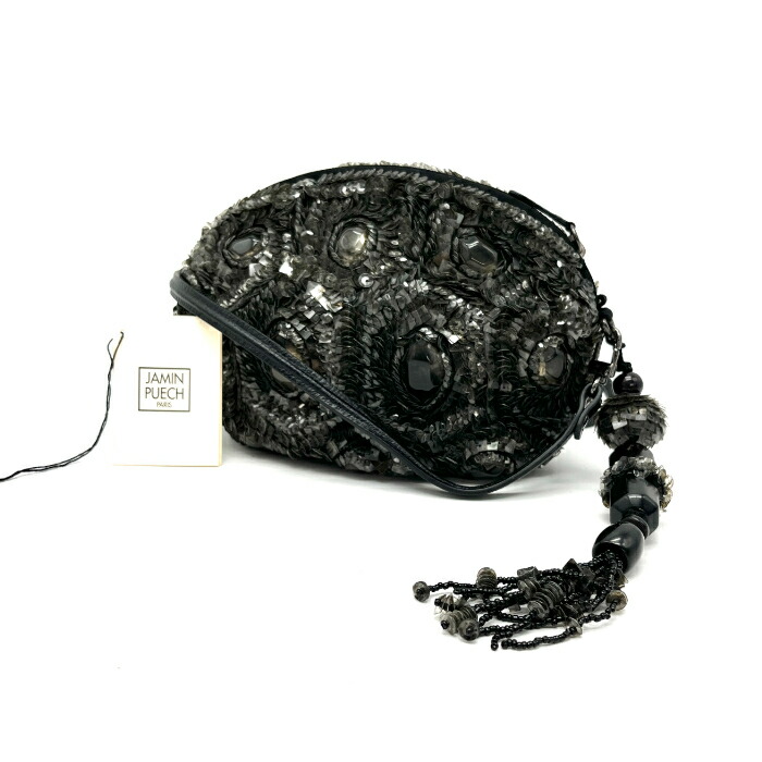 【中古】良品 JAMINPUECH ジャマンピュエッシュ スパンコール ビーズ フラウンス 肩部 御徒面子 dD0859N