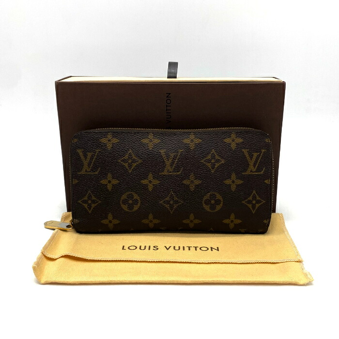 【中古】良品 LOUIS VUITTON ルイ ヴィトン  モノグラム なめし革 ラウンド ジッパー 長紙入れ CA3103 eY08117N
