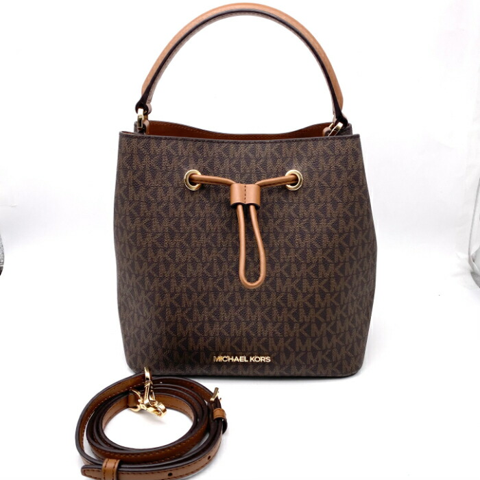 【中古】良品 MICHAEL KORS マイケル 教科課程 ロゴタイプ 合切袋 2way なめし革 御手々 肩先 御徒面子 eH0779A