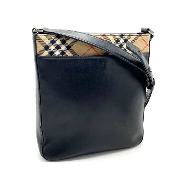 【中古】BURBERRY バーバリー ノバチェック ロゴ レザー ショルダー バッグ eY09136A|ブランドビリオン
