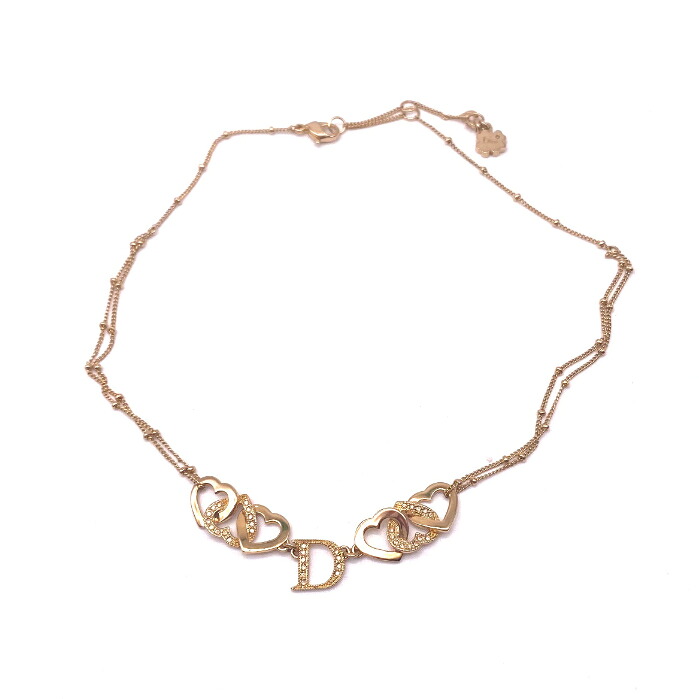 【中古】美品 Christian Dior クリスチャンディオール ハート ゴールド ネックレス eY09145A|ブランドビリオン