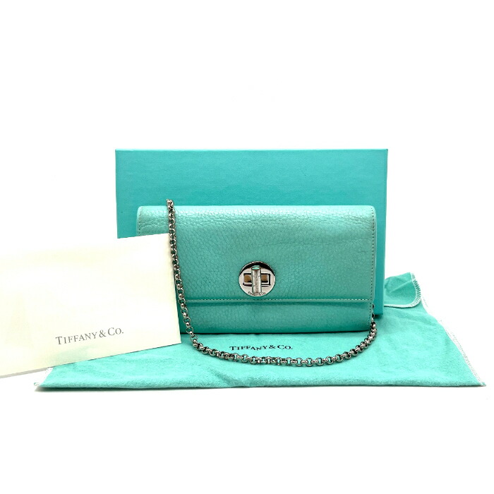 【中古】Tiffany ＆ co ティファニー なめし革 チェーン店 ウォレット eH0550N 財布・ケース-レディース財布-バッグ・小物・ブランド雑貨