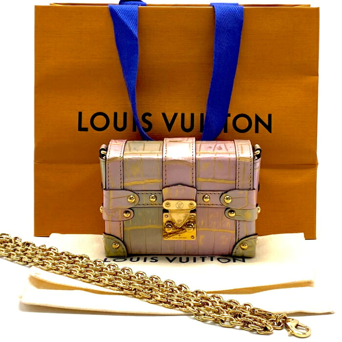 【中古】美品 LOUIS VUITTON ルイ ヴィトン プティットマル ミニ クロコ チェーン ショルダー バッグ RFIDあり eK1003N|ブランドビリオン