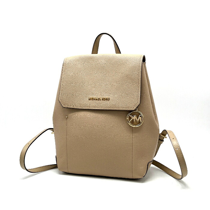 【中古】美品 MICHAEL KORS マイケルコース ロゴ レザー リュック サック fH1230N