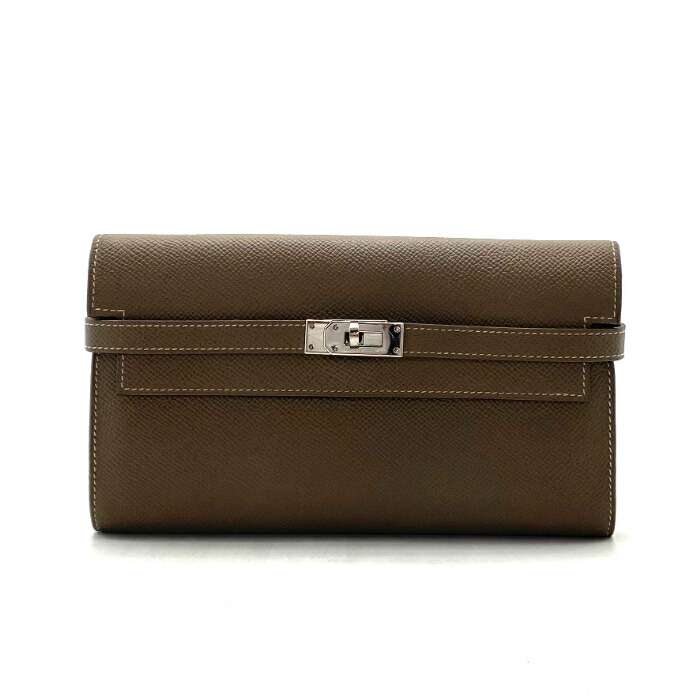 【中古】美品 HERMES エルメス ケリー ウォレット ロング エプソン長札入れ Y目じるし fY02148A