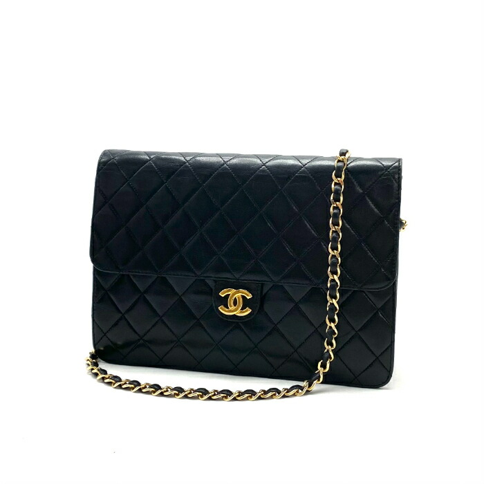 【中古】良品 CHANEL シャネル マトラッセ ココマーク うしろ押し鍵を掛ける ラムスキンチェーン 肩部 御徒面子 fY0230A