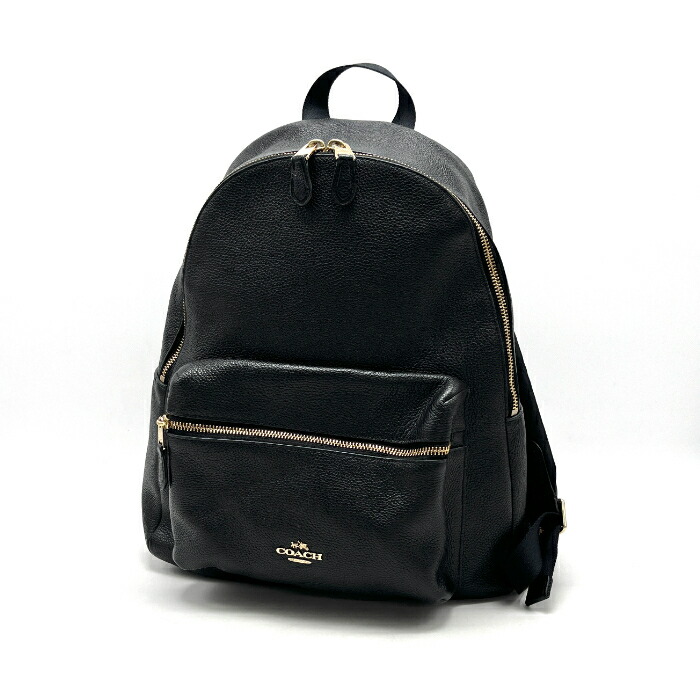 【中古】良品 COACH コーチ職 ロゴタイプ なめし革 背嚢 サック fY11460N