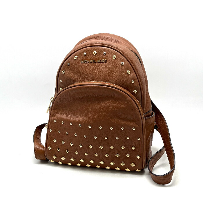 【中古】良品 MICHAEL KORS マイケル教科課程 スタッズ なめし革 背嚢 サック fY1215N
