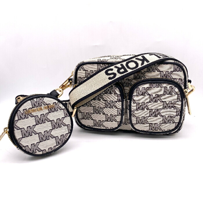 【中古】美品 MICHAEL KORS マイケル教科課程 名書き 帆布 なめし革 肩部 御徒面子 fH02125N