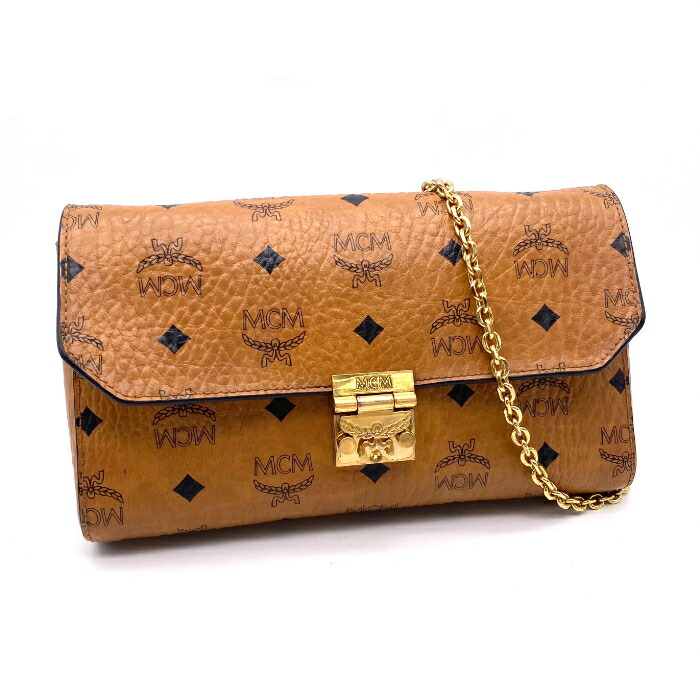 【中古】MCM エムシーエム ヴィセトス なめし革 チェーン店 肩先 御徒面子 fH0332N