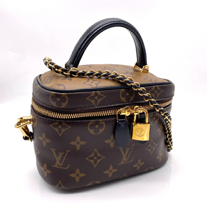 【中古】 良品 LOUIS VUITTO ルイ Nヴィトン モノグラム 逆さま ヴァニティ 2way なめし革 チェーン店 お手々 肩部 御徒面子 fH04208C