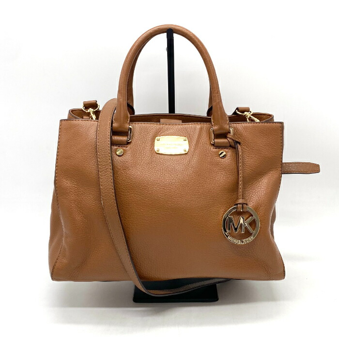 【中古】良品  MICHAEL KORS マイケルコース ロゴ 2wayレザー ハンド ショルダー バッグ fH0437N