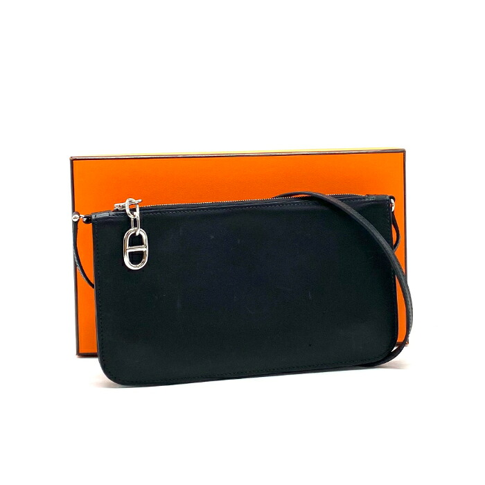 【中古】美品 HERMES エルメス ジップアンゴーレザー 肩部 御徒面子 fY03445N