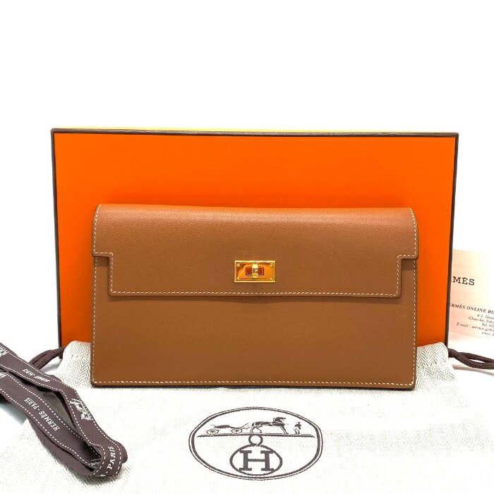 【中古】美品 HERMES エルメス ケリー 隠し ロング ヴォーマダム ウォレット クラッチペダル 御徒面子 fY05200A
