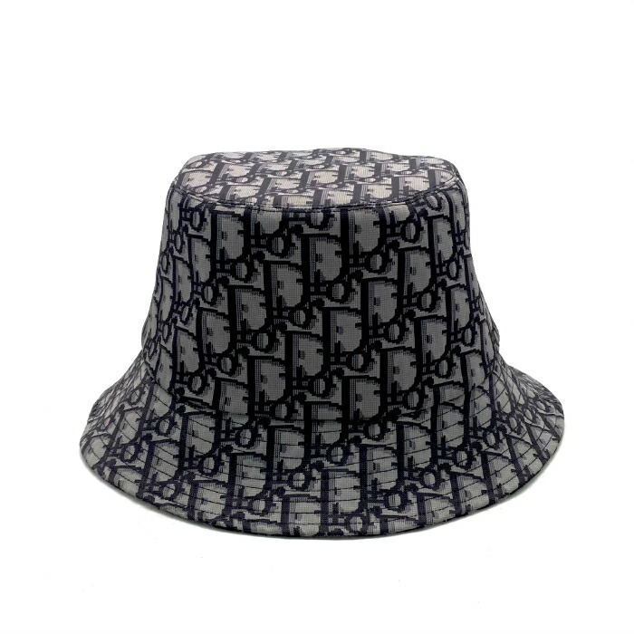【中古】Christian Dior クリスチャン クリスチャンディオール トロッター レオパード リヴァーシブル 帆布 井戸釣瓶 かぶり笠 fY11137N