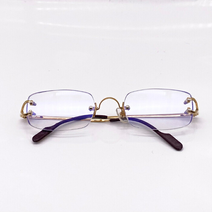 【中古】良品 Cartier カルティエ ダブルポイント ゴールド メガネ eY10139N|ブランドビリオン