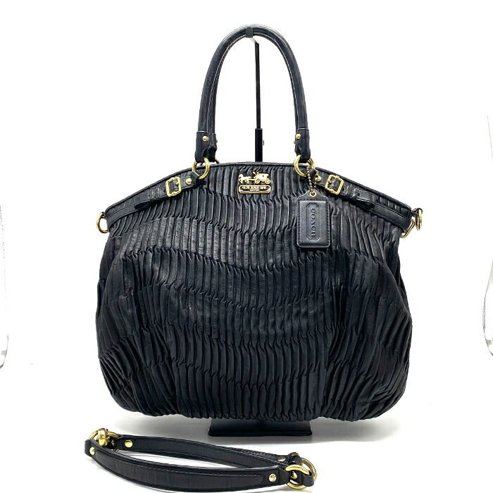 【中古】良品 COACH コーチマディソン ギャザード 2way レザー ハンド ショルダー バッグ fH0666A｜ブランドビリオン 17,005円