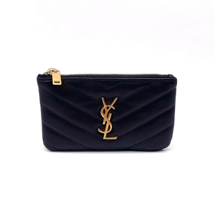 【中古】良品 Saint Laurent サンローラン カサンドラ ロゴ レザー コイン フラグメント ケース fH0675A|ブランドビリオン