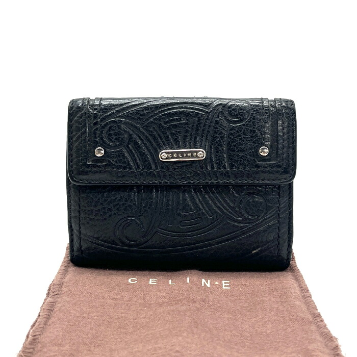 【中古】良品 CELINE セリーヌ トリオンフ レザー 2つ折り 財布 fY02166N｜ブランドビリオン