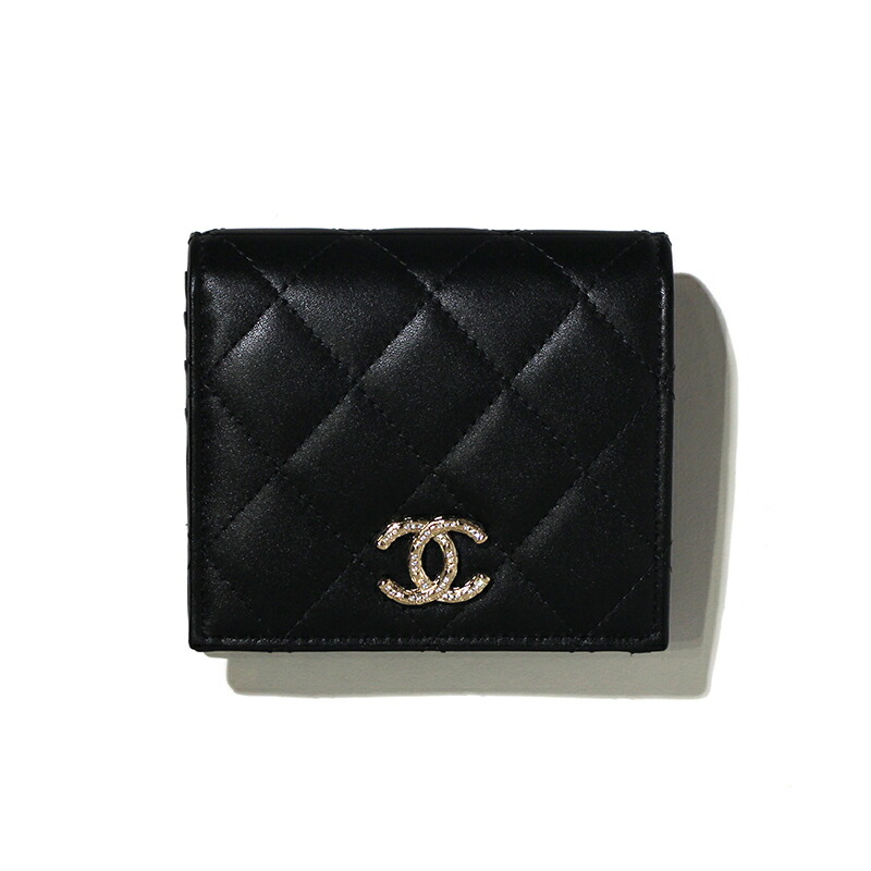 CHANEL シャネル ミニ財布 楽天市場】≪Brand new≫ CHANEL Small Flap Walette Black Gold