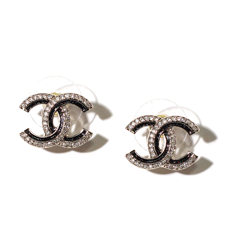 楽天市場】シャネル CHANEL ピアス CCマーク ダブルC ラインストーン