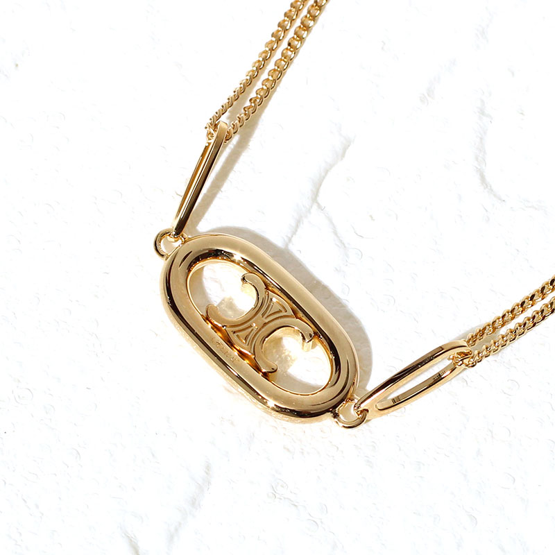 【正規品】CELINE ゴールド ネックレス クリスタル装飾 楽天市場】CELINE セリーヌ ネックレス 460GB6BZI.35OR レディース