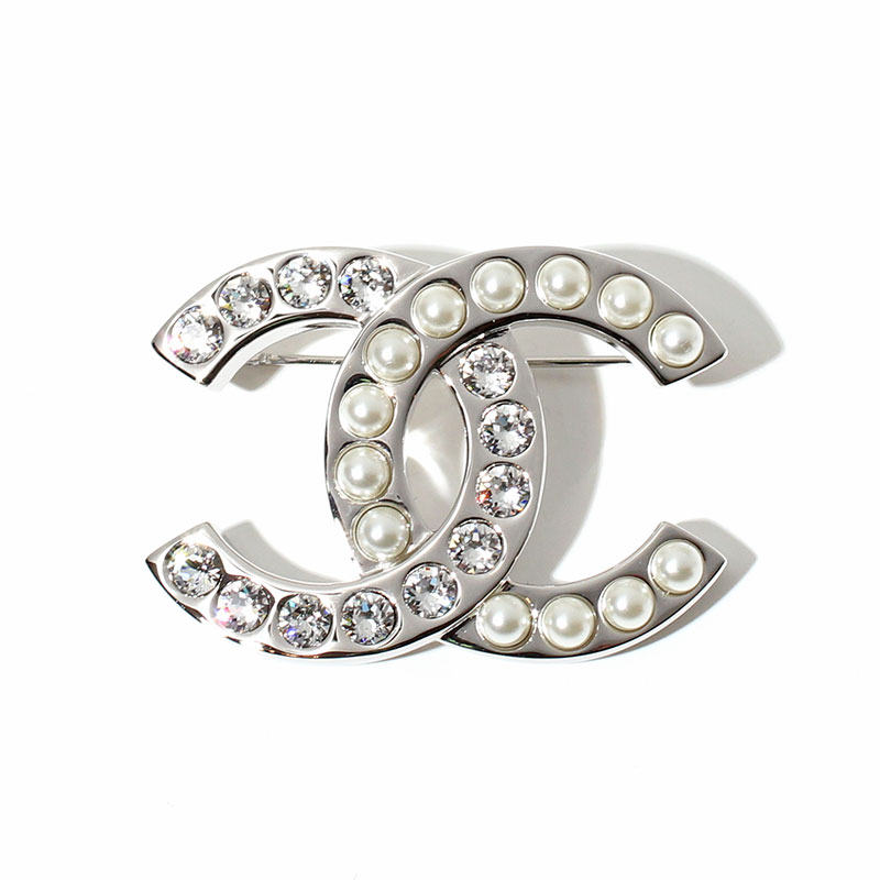 CCロゴ ダブルCロゴ ブローチ CHANEL CCロゴ ブローチ クリア CHANEL シャネル ブローチ ABD182