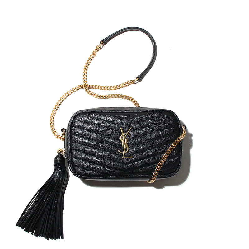 サンローラン パリ SAINT LAURENT PARIS ショルダーバッグ クロスボディバッグ ミニ ルー グレインテクスチャード キルティングレザー ブラック ノワール 黒 585040 1GF01 1000 NOIR レディース ウィメンズ