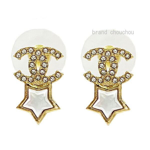 楽天市場】シャネル CHANEL ピアス CCマーク メタル＆ストラス ライン