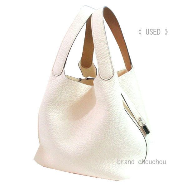 【新品同様】【送料無料】エルメス ピコタンロック エクラ MM ナタ セサミ シルバー金具 [Like New] [Free Shipping] HERMES Picotin Lock Eclat MM Nata Sesame Pattern with Silver Hardware｜brand chouchou