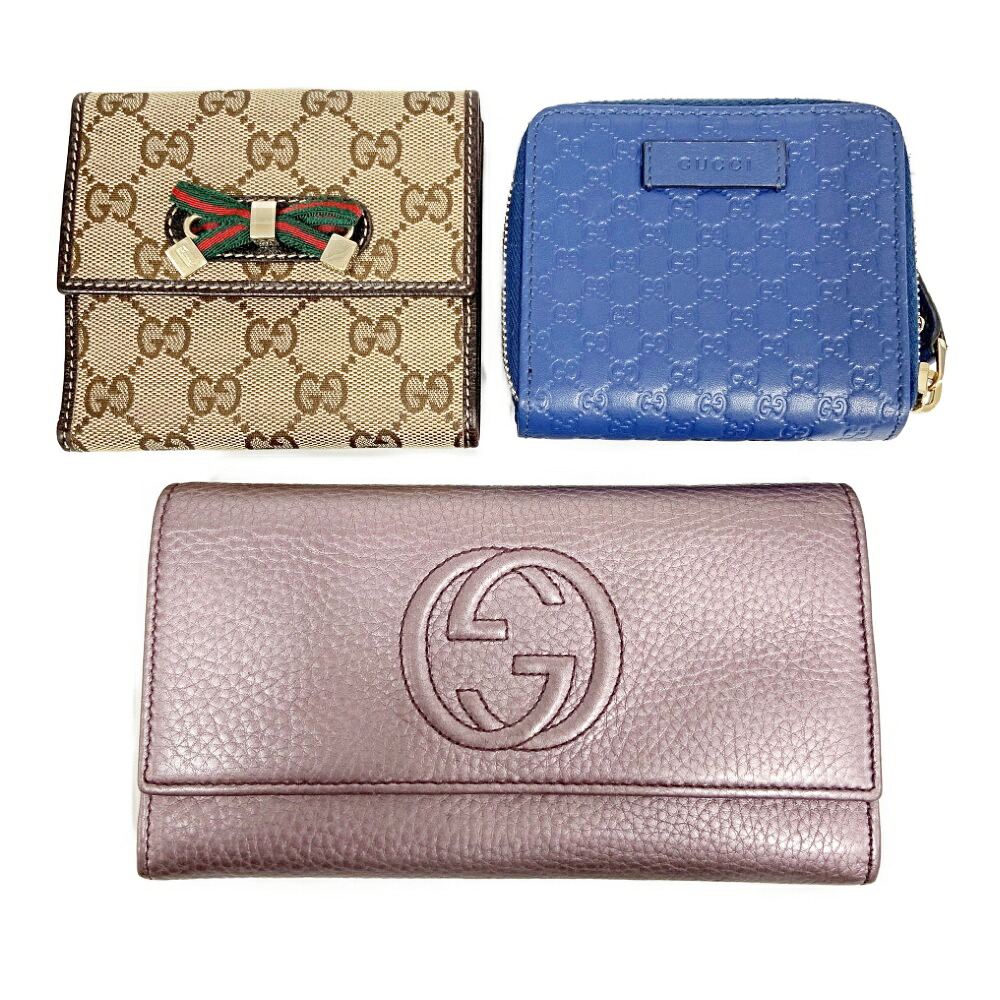 【中古】【箱付き】 GUCCI グッチ 財布3点セット 366049 二つ折り財布