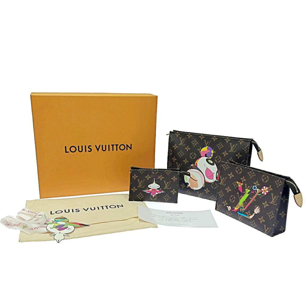 【中古】【箱付き添い人】【未当て嵌める】 LOUIS VUITTON ルイ・ヴィトン M13762 モノグラム 3重協奏曲 ポッシュ トワレ ×村上隆 赤銅色 395921 二番目御徒面子