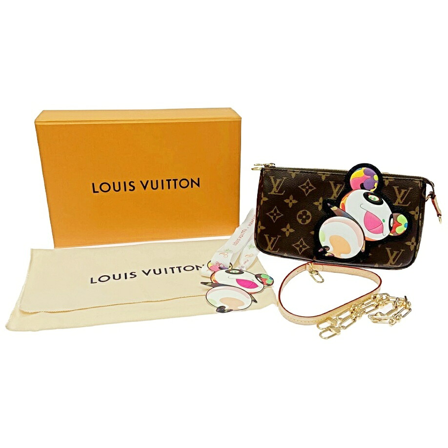 【中古】【箱付き添い人】【新品未当てはめる】 LOUIS VUITTON ルイ・ヴィトン M13440 モノグラム ポシェットアクセソワール ×村上隆 赤銅色 395922 合財袋