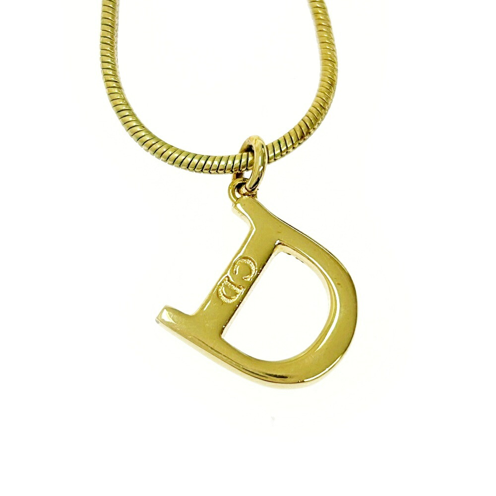 【中古】【箱付き】 Christian Dior クリスチャンディオール GP Dロゴ ネックレス レディース ゴールド 408102 ネックレス