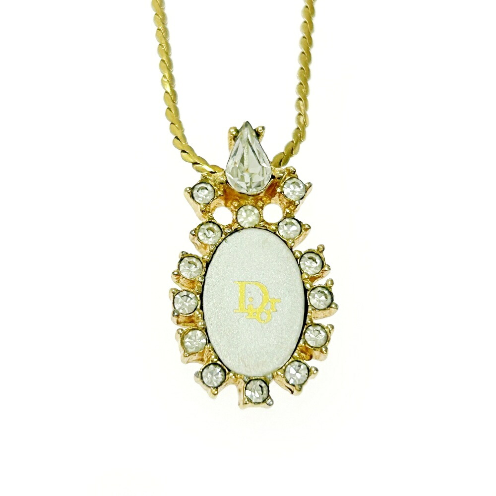 【中古】Christian Dior クリスチャンディオール GP ラインストーン Diorロゴ ネックレス レディース ゴールド 408117 ネックレス｜ブランドショップ　カラー