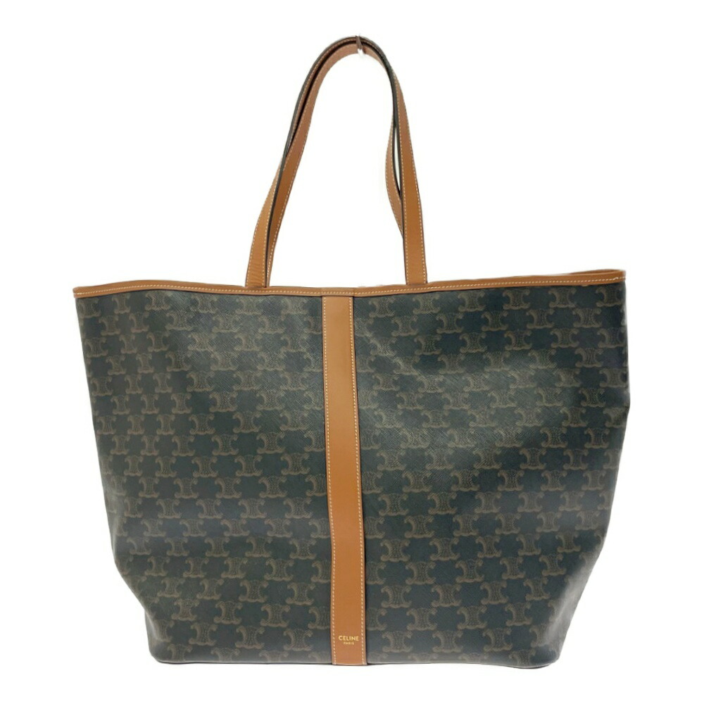 未使用級 セリーヌ トリオンフ ショルダーバッグ キャンバス ブラウン カーフ CELINE（セリーヌ） クラシック トリオンフ ブランドオフ キャンバス