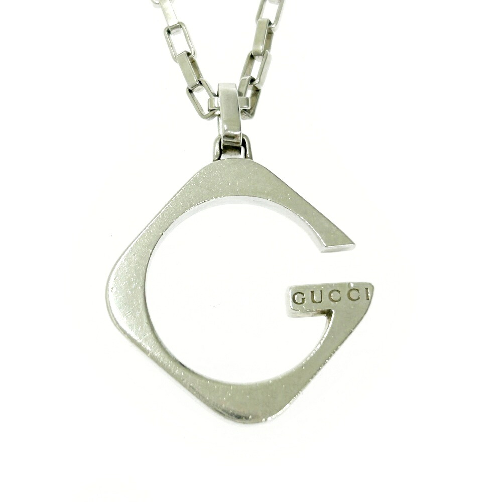 【中古】GUCCI グッチ シルバー Gロゴ スクエア ネックレス 12.0g 925刻印 407866 ネックレス