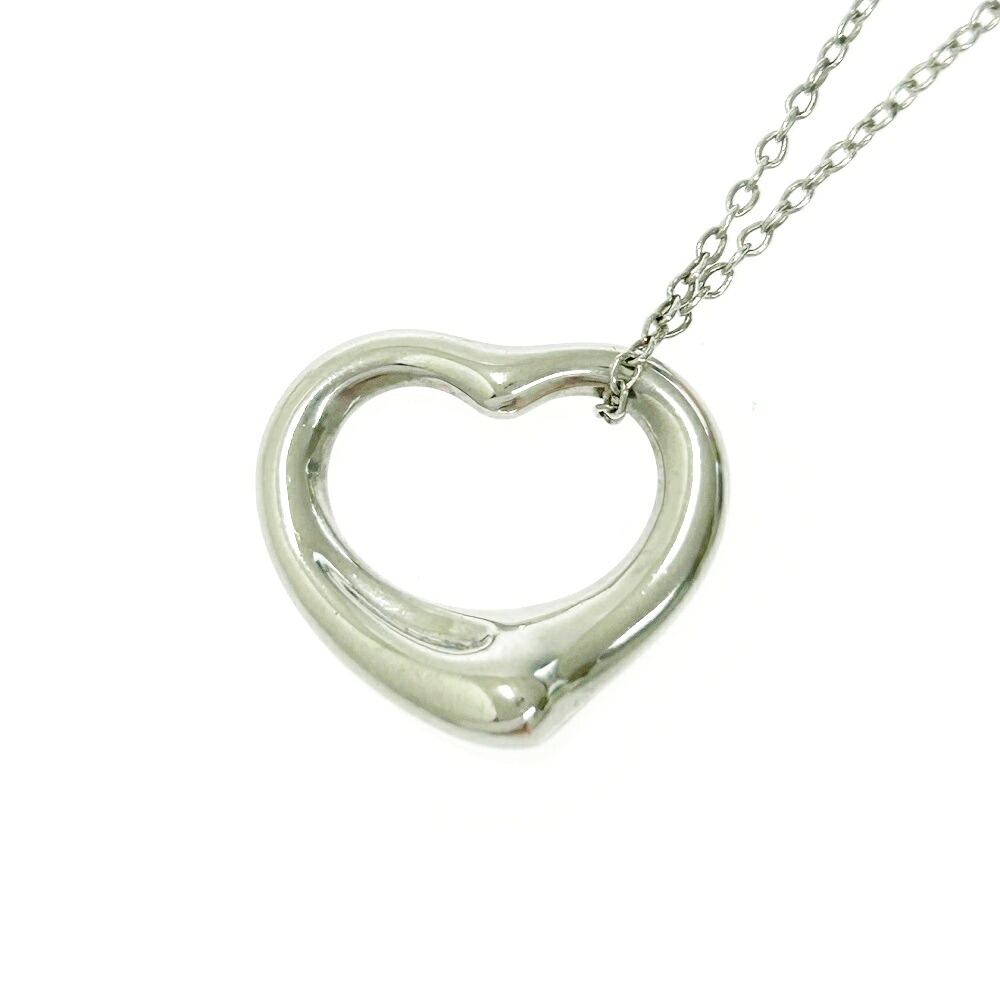 【中古】TIFFANY&Co. ティファニー シルバー エルサペレッティ オープンハート ネックレス 2.8g 925刻印 449444 ネックレス