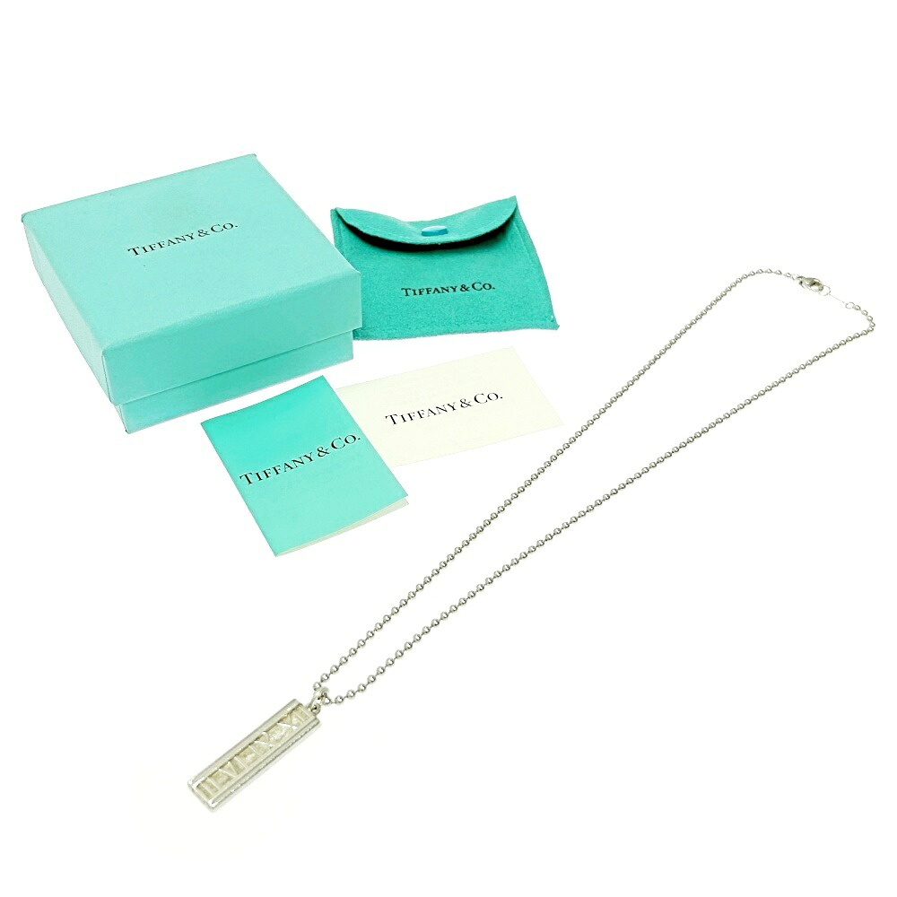 【中古】【箱付き】 TIFFANY&Co. ティファニー シルバー アトラス バー ボールチェーン ネックレス 15.2g 925刻印 434300 ネックレス