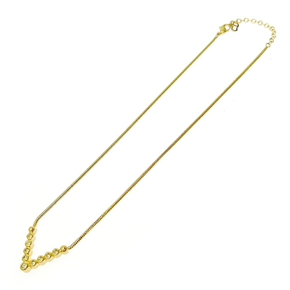 【中古】Christian Dior クリスチャンディオール GP ラインストーン Vモチーフ ネックレス レディース ゴールド 440475 ネックレス