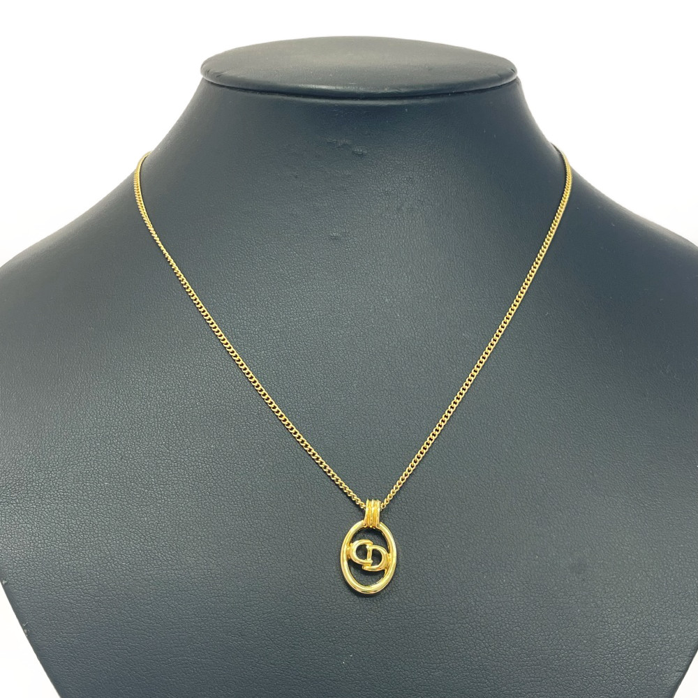 【中古】Christian Dior クリスチャンディオール GP CDロゴ オーバル ネックレス ゴールド 448983 ネックレス