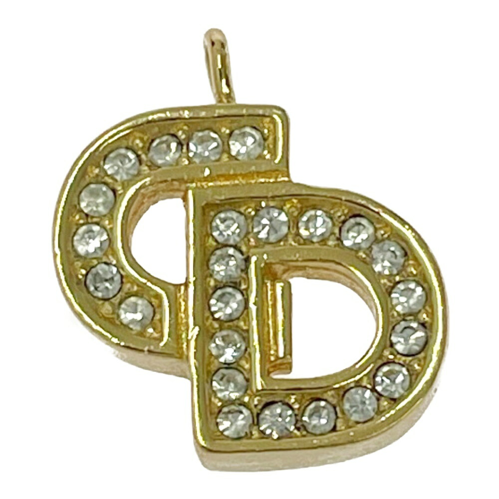 【中古】Christian Dior クリスチャンディオール GP ラインストーン CDロゴ ネックレストップ ゴールド 459572 ペンダントトップ