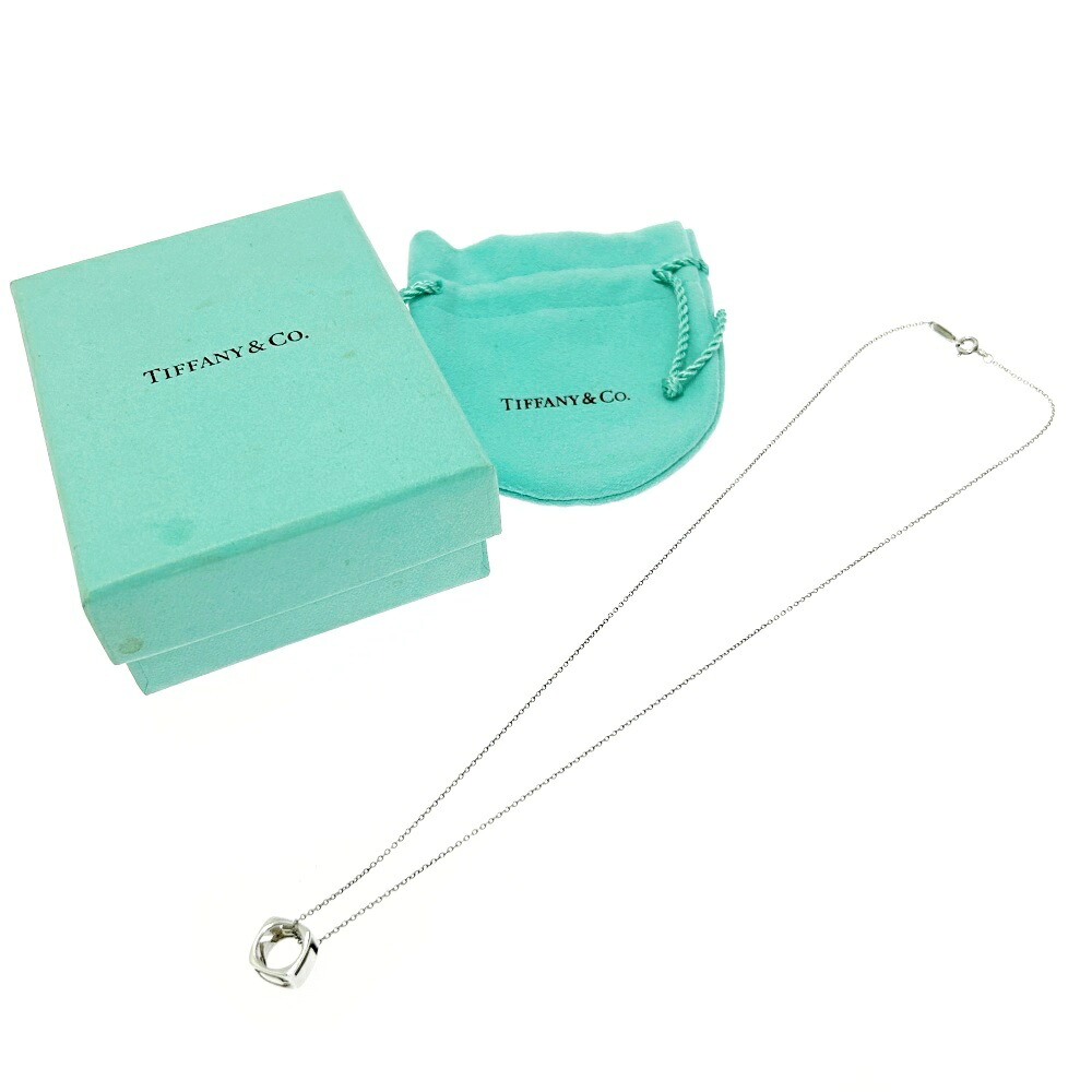 【中古】【箱付き】 TIFFANY&Co. ティファニー シルバー LOVE スクエア ネックレス 2.6g 925刻印 457122 ネックレス