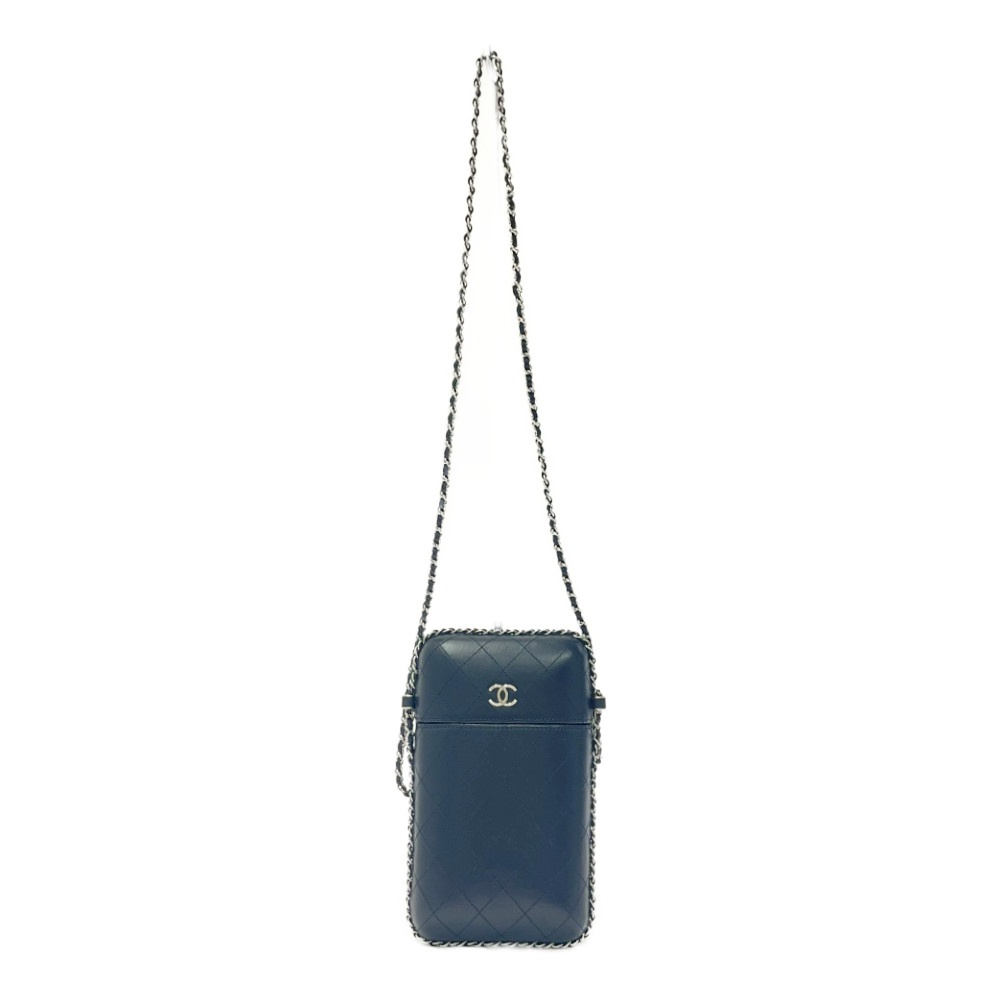 【中古】CHANEL シャネル マトラッセ 子ヒツジ素はだ チェーン店 電話機保持者 しろがね色金具 米国海軍 467555 ショルダーバッグ
