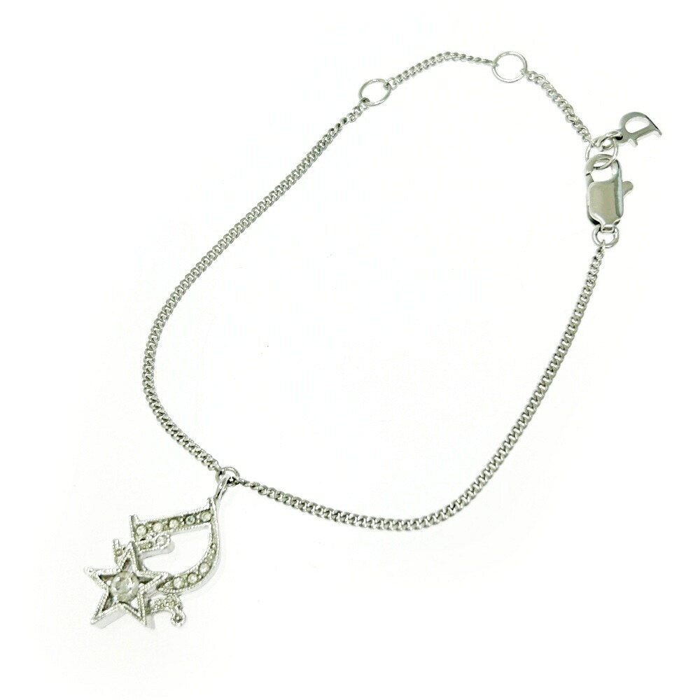 【中古】Christian Dior クリスチャンディオール メタル ラインストーン Diorロゴ スター ブレスレット シルバー 483539 ブレスレット 12,324円