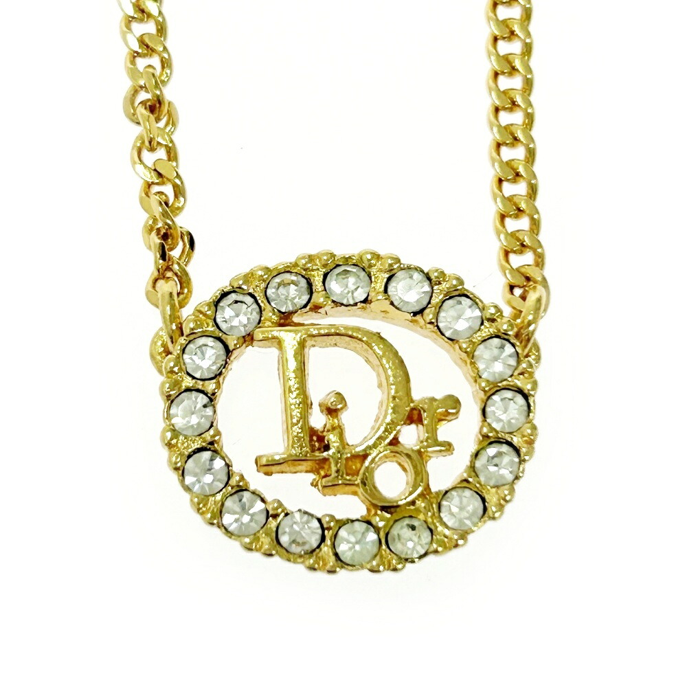 【中古】Christian Dior クリスチャンディオール GP ラインストーン Diorロゴ オーバル ネックレス ゴールド 481155 ネックレス 9,798円