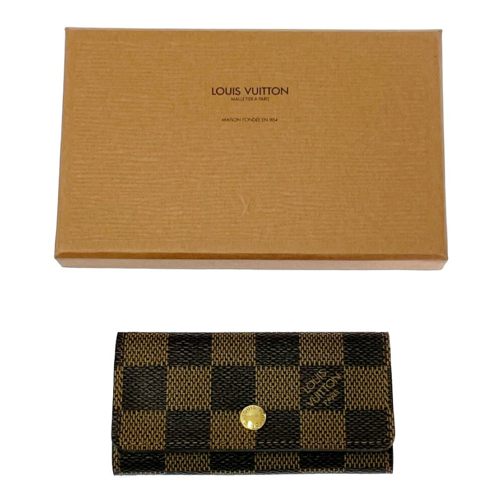 【中古】【箱付き】 LOUIS VUITTON ルイ・ヴィトン N62631 ダミエ PVC ミュルティクレ4 キーケース ブラウン 494817 キーケース