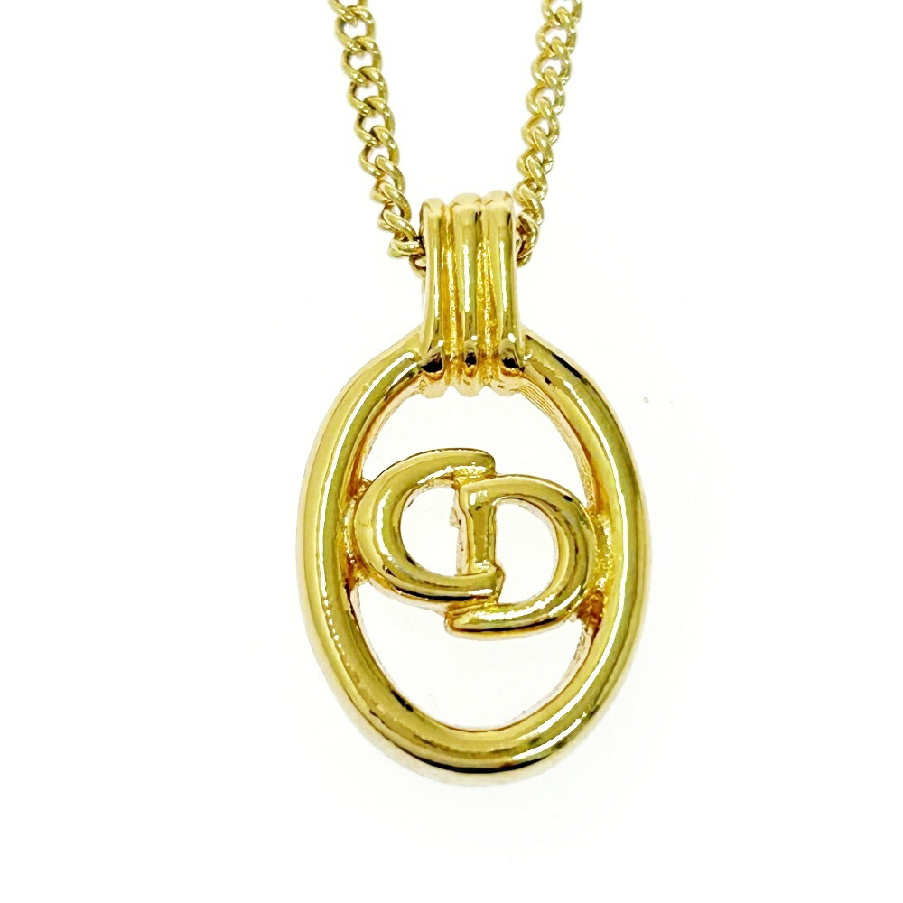 【中古】Christian Dior クリスチャンディオール GP CDロゴ オーバル ネックレス レディース ゴールド 493489 ネックレス